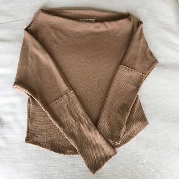 Free People We the Free Fuji Off the Shoulder Thermal Top, Camel Color, EUC - Picture 12 of 16